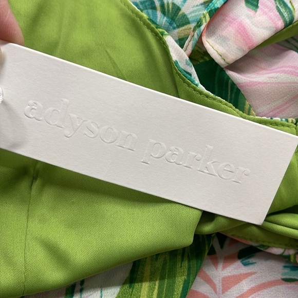 Adyson Parker NWT Spring Palms Spaghetti Strap Off Shoulder Flutter Dress - Picture 8 of 10